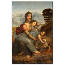 Carica l&#39;immagine nel visualizzatore della Galleria, La Vergine col Bambino e Sant&#39;Anna Famose riproduzioni di dipinti su tela d&#39;arte Leonardo da Vinci Stampe su tela per pareti Decor