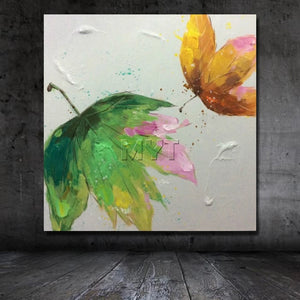 Top Supplier Wholesale High Quality Abstract Autumn leaves Oil Painting On Canvas Handmade Butterfly Painting For Living Room