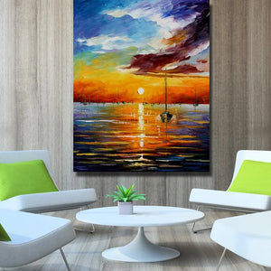 100% Handpainted Oil Painting On Canvas knife seaside scene Modern Wall Art picture for Room home Decoration no Framed