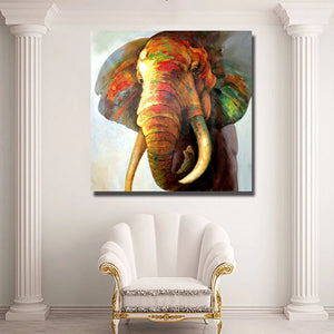 Decorative Art Handmade Animal Oil Painting On Canvas Living Room Home Decor Wall Paintings Gentle Elephant Animal Pictures