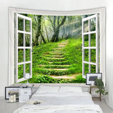 Laden Sie das Bild in den Galerie-Viewer, Wunderschöne Waldlandschaft, bedruckt, großer Wandteppich, preiswerter Hippie-Wandbehang, böhmische Wandteppiche, Mandala-Wandkunst-Dekor