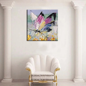 Artist original High quality modern handmade painting purple butterfly oil painting on canvas pictures for living room decor