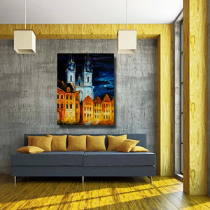 Large size 100% Handpainted Oil Painting On Canvas knife europe build  Wall Art picture for Room home Decoration