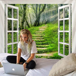 Hermoso paisaje forestal impreso tapiz de pared grande barato Hippie colgante de pared tapices de pared bohemios Mandala Arte de la pared Decoración