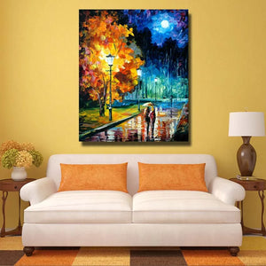 HOT 100% Handpainted Oil Painting On Canvas knife street night scene Modern Wall Art picture for Room home Decoration no Framed