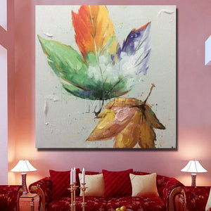 Home decor wall art Pictures handmade Oil Painting on Canvas Autumn leaves landscape for living Room home Decoration no frame