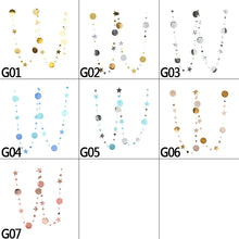 Cargar imagen en el visor de la galería, 4m espejo papel estrella redondo oro guirnalda Flash Banner feliz cumpleaños fiesta de boda Favor cortina para la ducha de bebé suministros de decoración