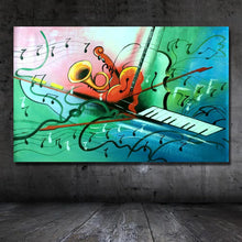 Carica l&#39;immagine nel visualizzatore della Galleria, Modern Abstract wall Art Handpainted Oil Painting on Canvas Musical instruments Wall Picture room Home Wall home Decoration