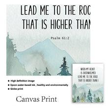 Laden Sie das Bild in den Galerie-Viewer, Bibelvers Psalm 61 2 Christliche Wandkunst auf Leinwand, Gemälde „When my heart is overwhelmed“, Zitate, Poster, Drucke, Bild, Heimdekoration