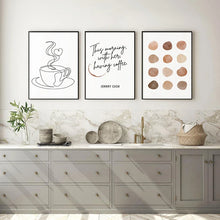 Load image into Gallery viewer, Abstract Coffee Line Drawing Poster Nordic Minimalist Black and White Canvas Painting Wall Art Print Pictures Kitchen Cafe Decor