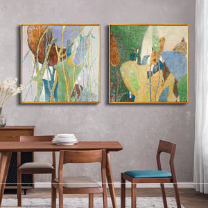 Modern abstract Hand painted oil painting on canvas wall art pictures home decoration 2 pieces for living room bedroom no framed