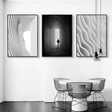 Load image into Gallery viewer, Nordic Black White space art wall art Canvas posters Painting Prints Abstract building Pictures for Living Room Morden  Decor