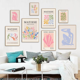 Abstrakte Matisse Mädchen Korallen Bunte Blatt Nordic Poster Und Drucke Wand Kunst Leinwand Malerei Wand Bilder Für Wohnzimmer Dekor
