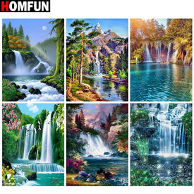 HOMFUN plein carré/rond perceuse 5D bricolage diamant peinture 