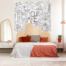 Cargar imagen en el visor de la galería, Tapices estampados sencillos y combinados con letras en blanco y negro, decoración para el hogar y la sala de estar, outlet de fábrica