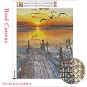 5D Diamond Painting Scenery Sunset Embroidery Sale Needlework Mosaic Rhinestones Pictures Home Decor