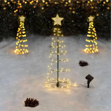 Carica l&#39;immagine nel visualizzatore della Galleria, Lampada solare da giardino per albero di Natale con supporto per lampada da terra a LED da giardino String Saterproof IP65 Lanterna a stella Luce decorativa
