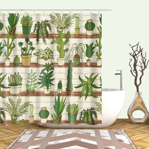Rideau de douche en Polyester imperméable, plante de Cactus Tropical, ananas, pour salle de bain, Cortina Ducha Frabic