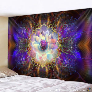 Tapices coloridos para colgar en la pared, tapiz de Mandala, tapiz de Chakra Hippie, decoración de pared Bohemia, esteras de tela para Yoga, tela bohemia