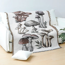 Загрузите изображение в программу просмотра галереи, Повседневное одеяло, украшение для ковра, ковер с грибами, чехол для дивана, настенный гобелен для отдыха, одноместное гобеленовое одеяло для дивана, пледы