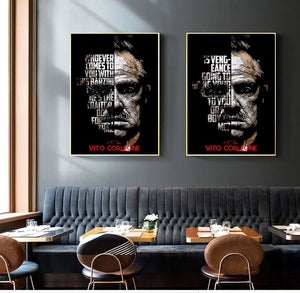 Don Vito Corleone avec une Rose rouge parrain affiche Vintage rétro décoratif mur Art toile autocollants maison affiches Art Bar décor