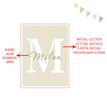 Cargar imagen en el visor de la galería, Nombre personalizado letra inicial lienzo pintura elefante animales bebé guardería pared arte póster imágenes niños habitación dormitorio decoración del hogar