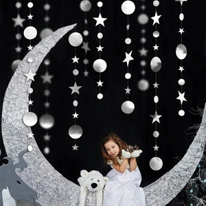 Guirnalda redonda de estrella de papel de 4M, decoraciones para fiesta de cumpleaños para adultos, cortina colgante para Baby Shower, decoración de boda DIY
