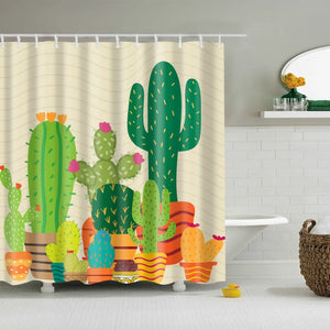 Tropische Kaktuspflanze, Ananas-Duschvorhänge, Badezimmer-Vorhang, Cortina Ducha Frabic, wasserdichter Polyester-Badevorhang