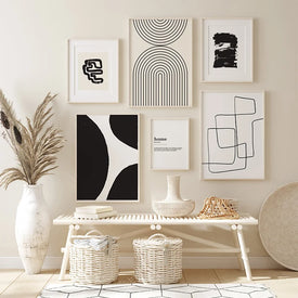 Minimalista astratto nero bianco linea morden nordico poster e stampa wall art tela pittura immagini a parete per soggiorno decor