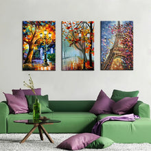 Carica l&#39;immagine nel visualizzatore della Galleria, Mintura Large Handmade Abstract Wall Art,Picture,Rain Tree Road Thick Texture Oil Painting On Canvas,Modern Room,Home Decoration