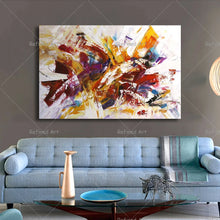 Charger l&#39;image dans la galerie, Peinture à l&#39;huile au couteau de haute qualité, grande peinture abstraite moderne, toile murale pour salon et bureau, Graffiti décoratif fait à la main