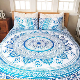 Decor indiano mandala arazzo appeso a parete hippie copriletto bohémien ombre 150 x 210 cm