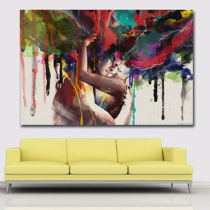 Abstract Couple Hugging Together Love Kiss Oil Painting on Canvas Posters and Prints Cuadros Wall Art Pictures For Living Room