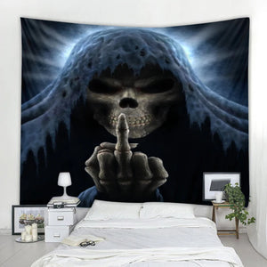 Halloween Tapestry Art Deco Blanket Curtain Hanging Home Bedroom Living Room Decoration Skull Grim Reaper Decoration Tapestry