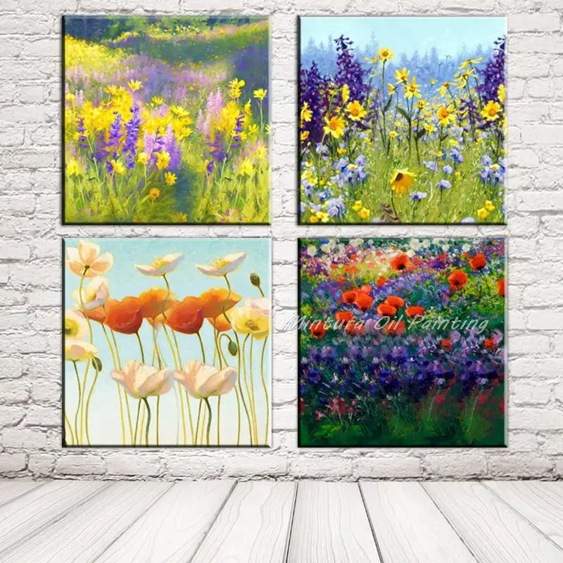 Mintura Handpainted Flower Oil Painting On Canvas,Modern Abstract Landscape Pop Art Wall Picture For Living Room,Home Decoration