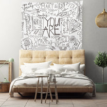 Cargar imagen en el visor de la galería, Tapices estampados sencillos y combinados con letras en blanco y negro, decoración para el hogar y la sala de estar, outlet de fábrica