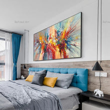 Charger l&#39;image dans la galerie, Peinture à l&#39;huile au couteau de haute qualité, grande peinture abstraite moderne, toile murale pour salon et bureau, Graffiti décoratif fait à la main