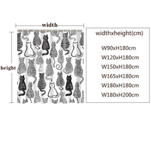 Загрузите изображение в программу просмотра галереи, Занавеска для душа с принтом кота, занавеска для ванны с мультяшным животным, ванная комната для ванны, чехол для купания, занавеска для душа с 12 крючками