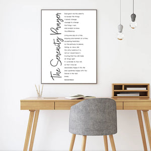 The Serenity Prayer Bible Verse Quote Poster Christian Wall Art Canvas Print Scripture Painting Bedroom Living Room Wall Decor