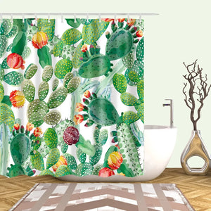 Rideau de douche en Polyester imperméable, plante de Cactus Tropical, ananas, pour salle de bain, Cortina Ducha Frabic