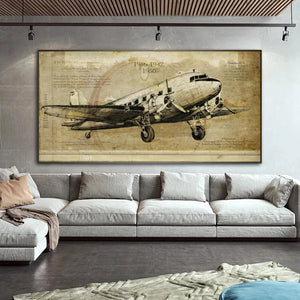 Póster Retro, pintura en lienzo de avión Vintage, decoración moderna para el hogar, impresiones de aviones, Imágenes artísticas de pared para sala de estar, sofá, Cuadros
