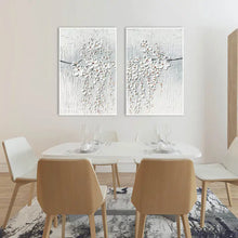 Load image into Gallery viewer, 3D Knife Abstract White Flower Oil Painting on Canvas, Hand Painted, Contemporary Flower Wall Art for Interior Living Room Decor