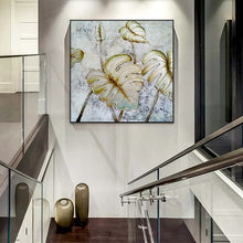 Load image into Gallery viewer, handmade oil paintings for living room wall Lotus leaf landscape texture acrylic picture artwork for bedroom home decoration