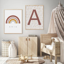 Laden Sie das Bild in den Galerie-Viewer, Benutzerdefinierte Name Boho Regenbogen Kinderzimmer Wand Kunst Leinwand Malerei Bilder Poster und Drucke für Baby Junge Mädchen Schlafzimmer Home Dekoration