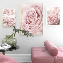 Laden Sie das Bild in den Galerie-Viewer, Wand Kunst Leinwand Malerei Rosa Blumen Rose Pfingstrose Minimalismus Zitate Nordic Poster Und Drucke Wand Bilder Für Wohnzimmer Dekor