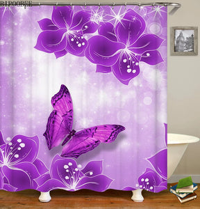 Bunte Tulpe Lotus Blumen Bäume Duschvorhang Badezimmer Vorhänge Natur Blume wasserdicht Polyester Stoff Badewanne Dekor