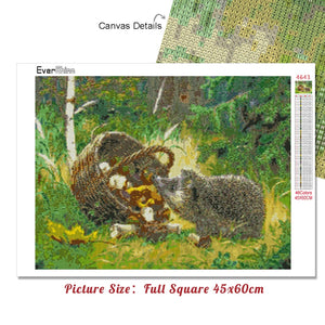 5D Diamond Painting Hedgehog Rhinestone Pictures Animals Diamond Embroidery Cross Stitch Kit Mosaic Art Home Decor