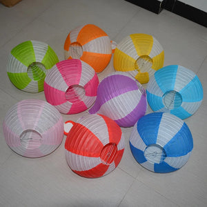 Favor de fiesta de primer cumpleaños para niños, niños y niñas, linterna plegable con forma de globo de aire caliente, decoración de bautismo de boda rosa y azul, artesanía de papel colgante