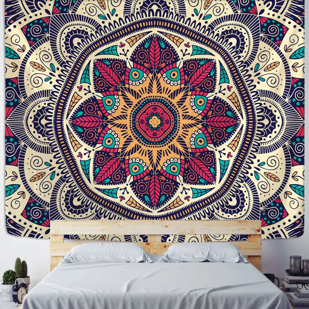 Tapiz de Mandala indio para colgar en la pared, alfombra de playa de arena, manta, tienda de campaña, colchón de viaje, tapices bohemios para dormir