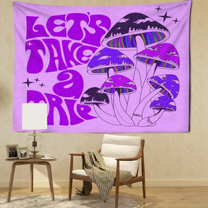 Psychedelic Mushroom Tapestry Wall Hanging Bohemian Witchcraft Girl Dormitory Aesthetics Room Home Decor